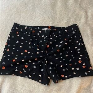 LOFT Black and Orange Bermuda Shorts Casual Summer Style